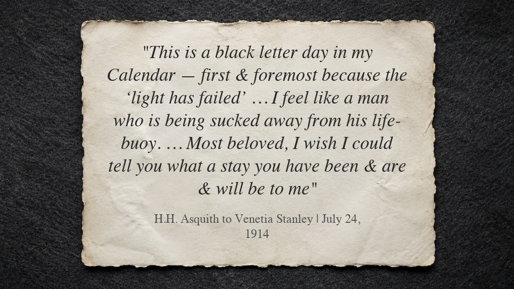 Introduction - Asquith letters to Venetia Stanley letter illustration for July 24, 1914