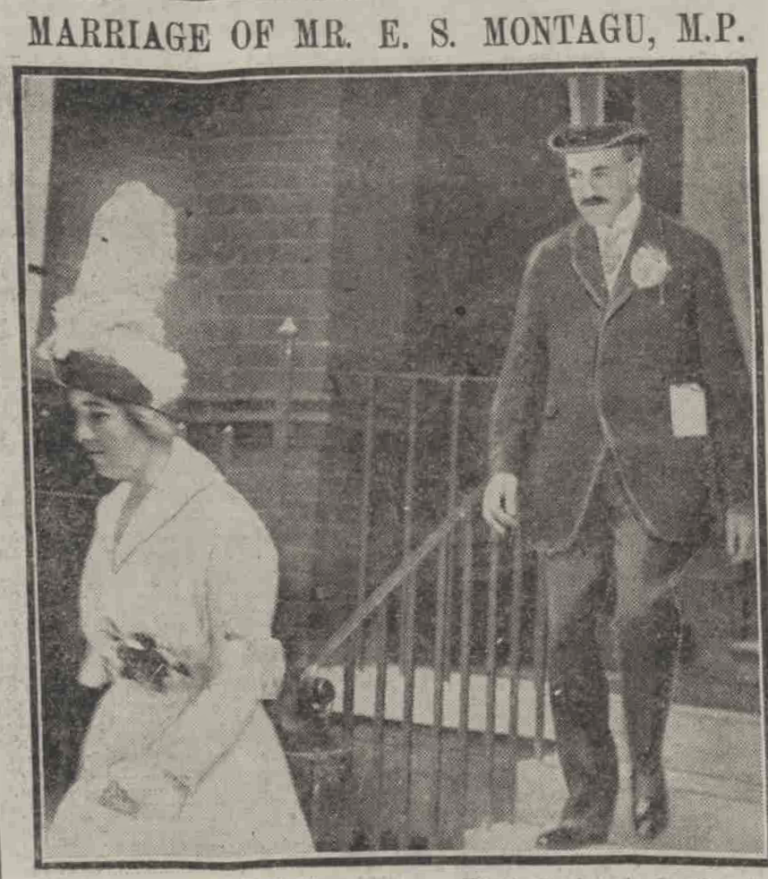 Venetia Stanley and Edwin Montagu on their wedding day